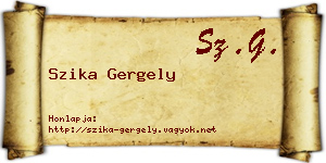 Szika Gergely névjegykártya